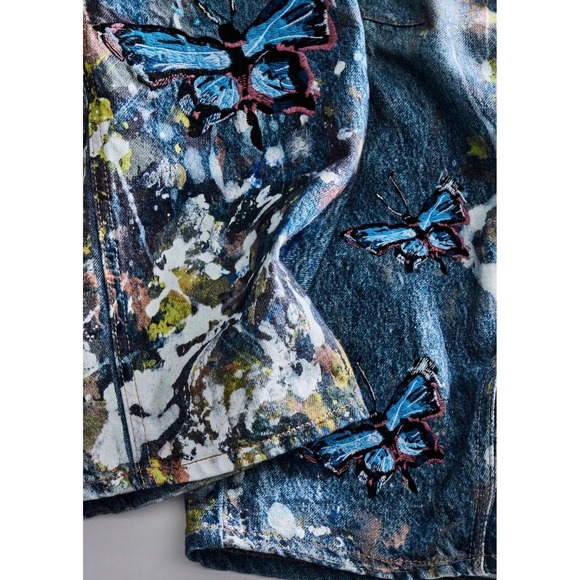 We The Free Good Luck Barrel Illusions Jeans Butterfly Effect Size 30 NWT - Picture 2 of 10